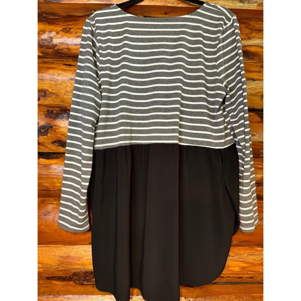 Umgee Black Striped Tunic Size‎ Large - Picture 2 of 5